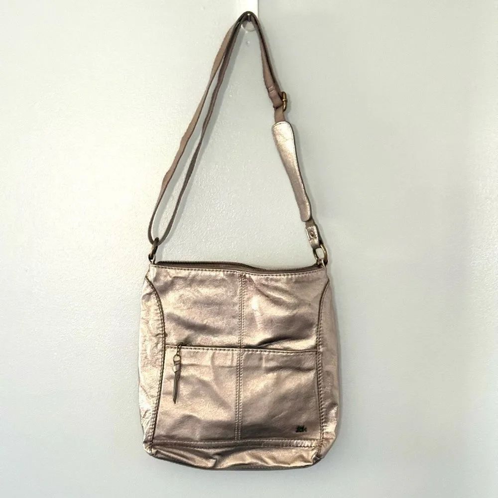 The Sak Iris Leather Crossbody Bag Metallic silver/gold